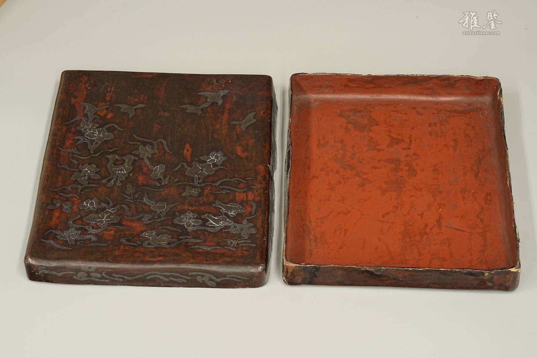 唐代 银绘皮胎文库 奈良东大寺 日本桐箱附