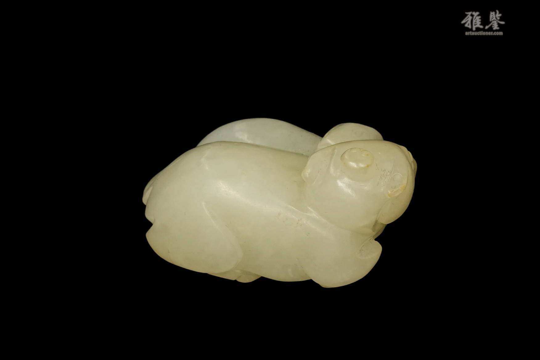 明代白玉双兽
