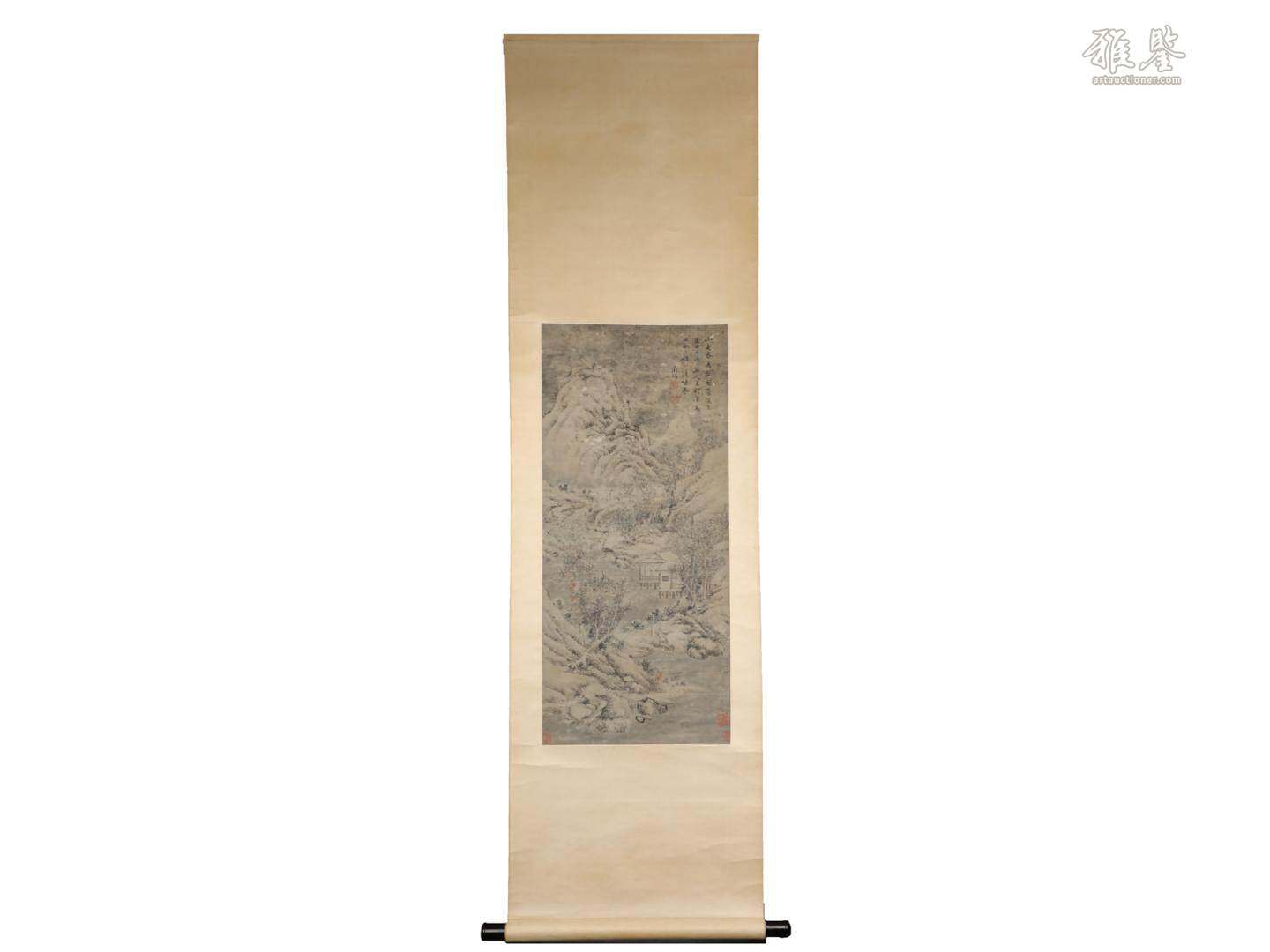 文徵明 茅屋讀書圖